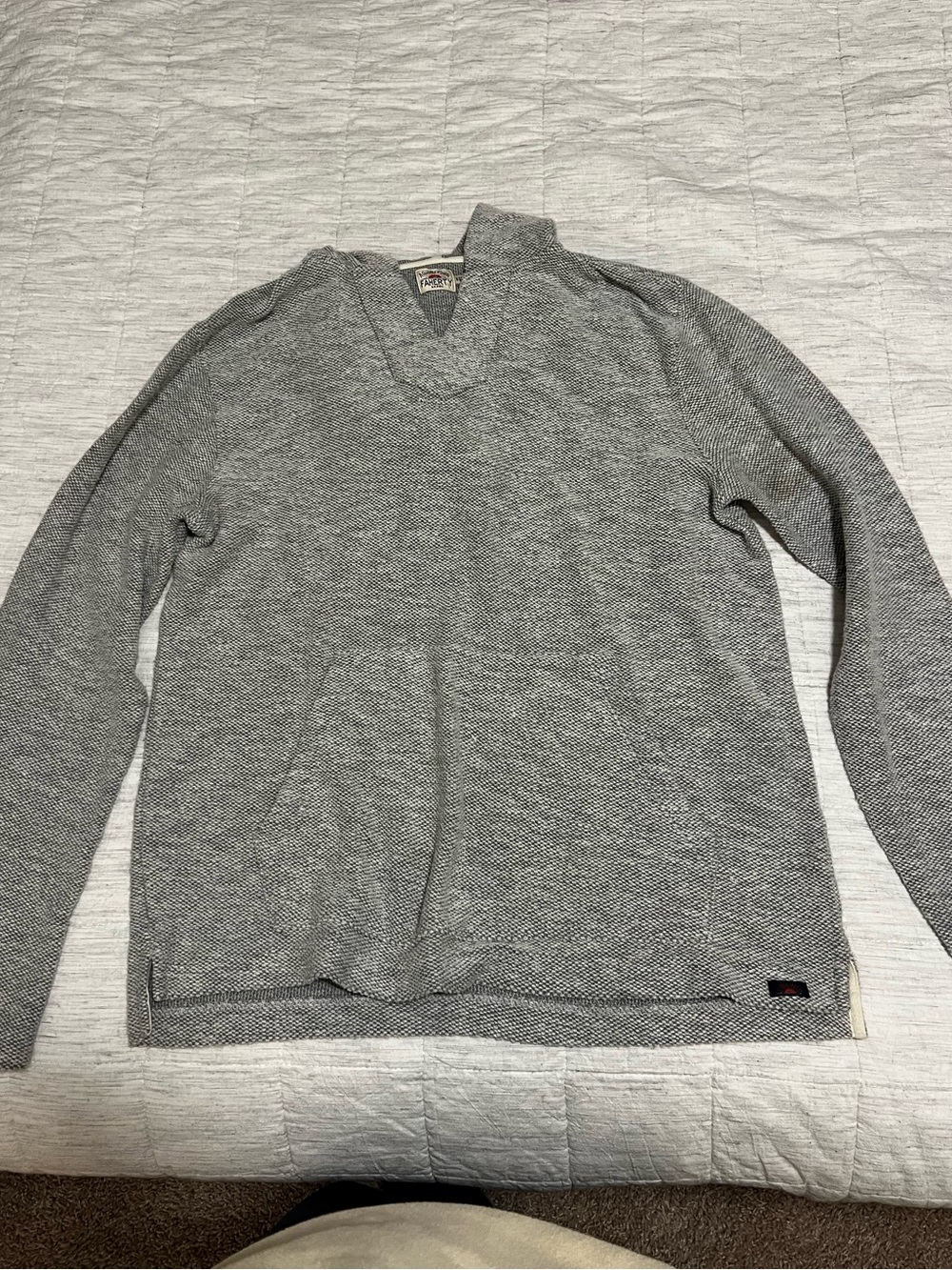 Faherty V-Neck Knit Sweater with Hood